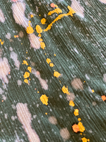 SOLD ARCHIVED - Green Gauze Splatter Sun Dress