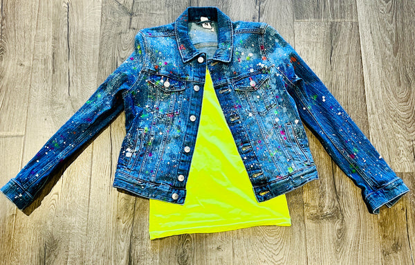 SOLD ARCHIVED - Multi Splatter Denim jacket