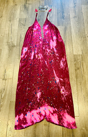 SOLD ARCHIVED - Red Multi Splatter Maxi Dress