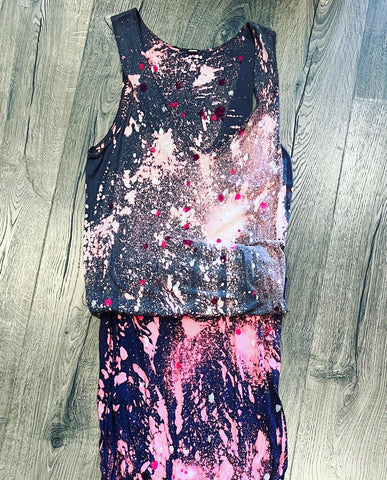 SOLD ARCHIVED - Multi Splatter Pink Tank Dress